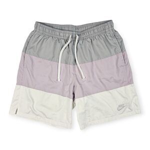 Nike‎ Grey Lavendar and White Swim Trunk Board Shorts Men's Size Medium